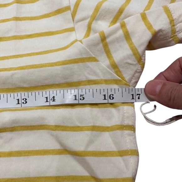 AMO Classic Boxy Cropped Striped Babe Tee Yellow White, size XS - Picture 6 of 9